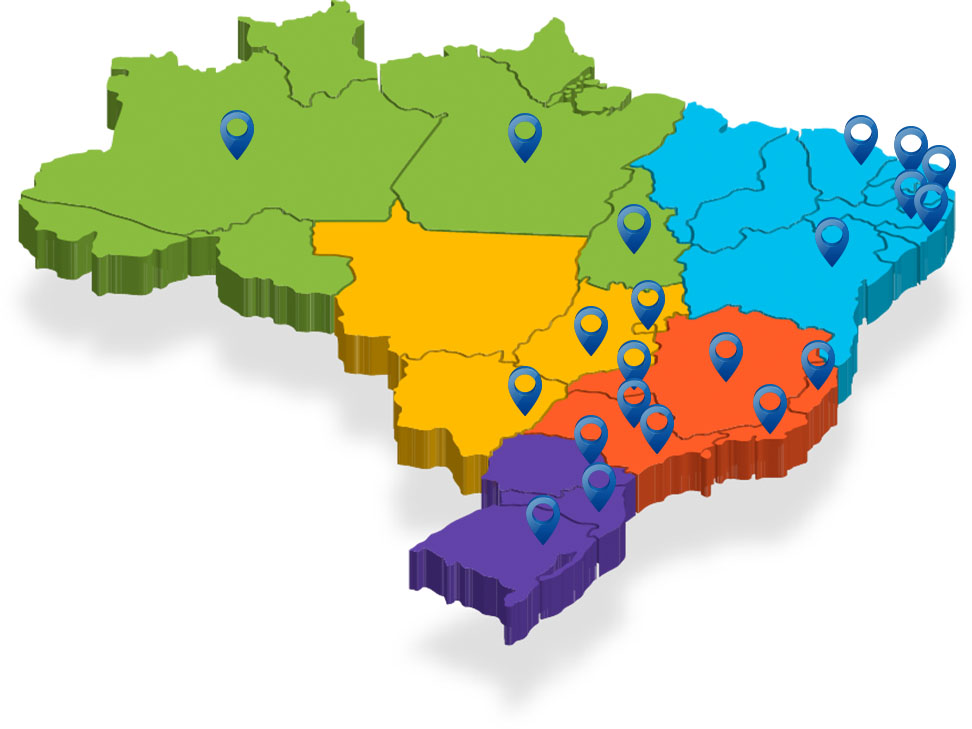 Mapa Brasil - Diretorias Regionais Ibracon