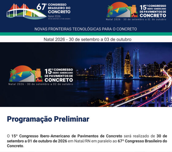 67CBC2026 – 15º Congresso Ibero-Americano de Pavimentos de Concreto